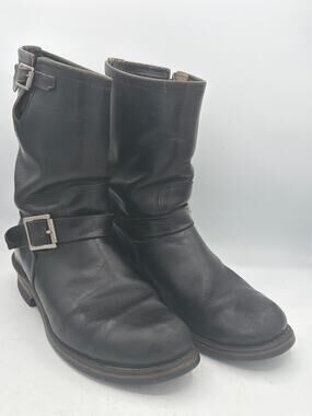 Red Wing 2268 Vintage Engineer Boots Black Leather Size 8.5 US Outsole 11"